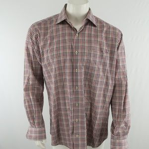 Peter Millar Button Up Shirt Long Sleeve Men's Size Large Cotton Multi‎ Color